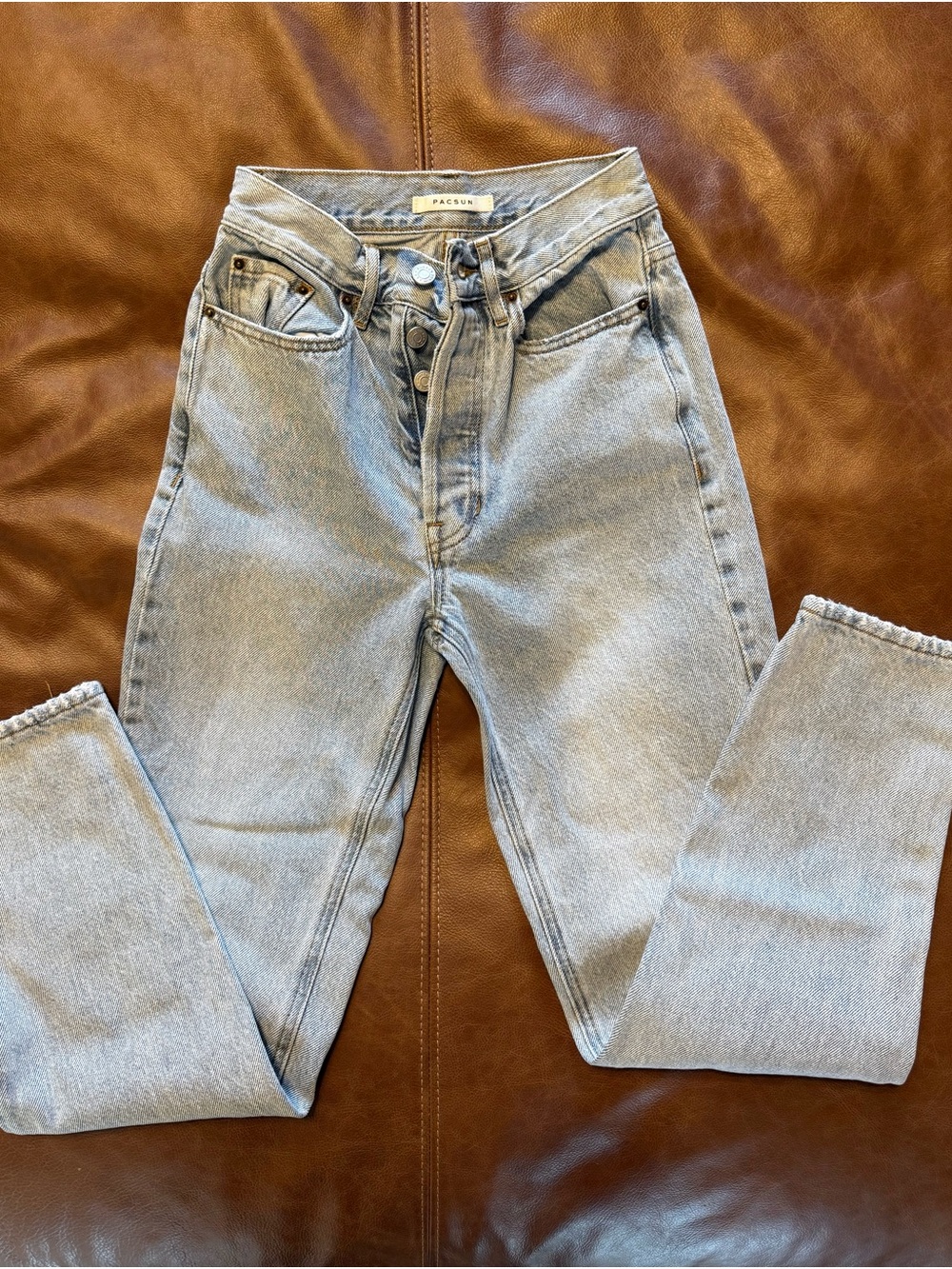 PacSun Light Blue High-Rise Button-Fly Jeans